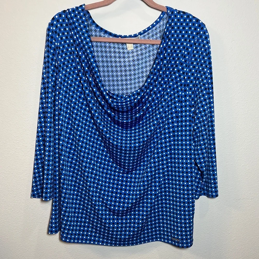 Michael Kors 1/2 Sleeve Patterned Top Blouse 3X